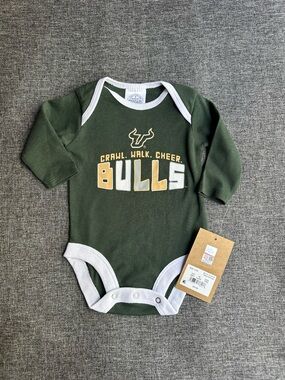 NWT Rivalry Threads ‘91 USF University of South Florida Bulls Baby Bodysuit 0-3M
